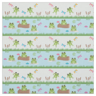 Cute Frogs in Pond Stof