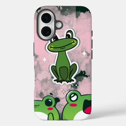 Cute Frogs – Kawaii Green Frog Phone Case (Achterkant)