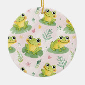 Cute frogs Pattern Keramisch Ornament (Voorkant)