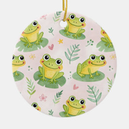 Cute frogs Pattern Keramisch Ornament