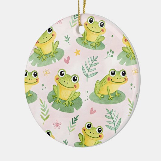 Cute frogs Pattern Keramisch Ornament (Links)