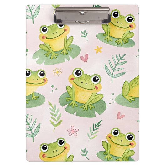 Cute frogs Pattern Klembord (Voorkant)