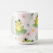 Cute frogs Pattern Koffiemok (Voorkant links)