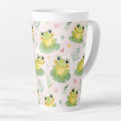 Cute frogs Pattern Latte Mok (Rechterhoek)