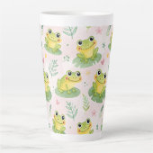 Cute frogs Pattern Latte Mok (Voorkant)