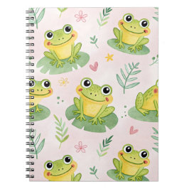 Cute frogs Pattern Notitieboek