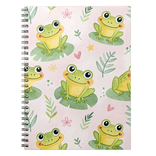 Cute frogs Pattern Notitieboek (Voorkant)