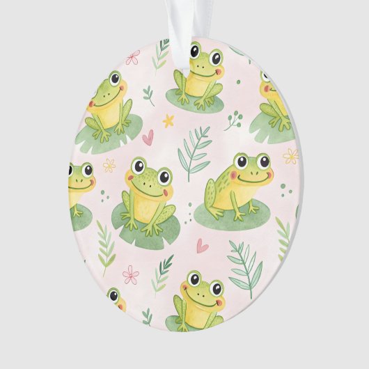 Cute frogs Pattern Ornament (voorkant)