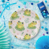 Cute frogs Pattern Papieren Bordje (Feest)