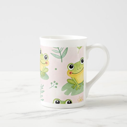 Cute frogs Pattern Porselein Kop (Rechts)