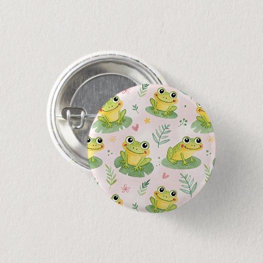 Cute frogs Pattern Ronde Button 3,2 Cm (Voorkant /achterkant)