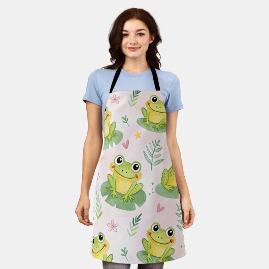 Cute frogs Pattern Schort (Gedragen)