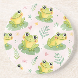 Cute frogs Pattern Zandsteen Onderzetter
