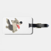 Cute Frolicsome Cartoon Wolf Bagagelabel (Achterkant horizontaal)