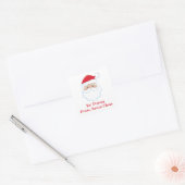 Cute From Santa Claus Customized Christmas Gift Vierkante Sticker (Envelop)