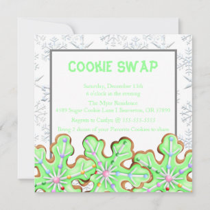 Cute Frosted Sugar Cookie Exchange Holiday nodigt Kaart