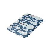 Cute Frosty Blue Snowman Waterverf Pattern Badmat (Gekanteld)