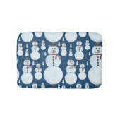 Cute Frosty Blue Snowman Waterverf Pattern Badmat (Voorkant)