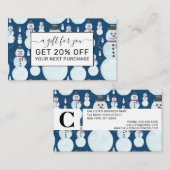 Cute Frosty Blue Snowman Waterverf Pattern Kortingskaartje (Voorkant / Achterkant)