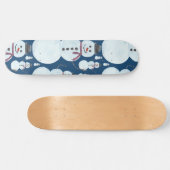Cute Frosty Blue Snowman Waterverf Pattern Skateboard (Horizontaal)