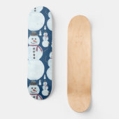 Cute Frosty Blue Snowman Waterverf Pattern Skateboard (Voorkant)
