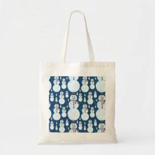 Cute Frosty Blue Snowman Waterverf Pattern Tote Bag