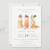 Cute Fruit Cocktail Orange Couples Invitation douc (Devant)