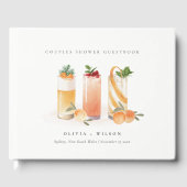 Cute Fruit Cocktail Sinaasappels Koppels Bruiloft Gastenboek (Voorkant)