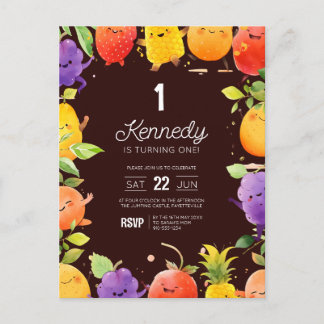 Cute Fruit Invitation Anniversaire