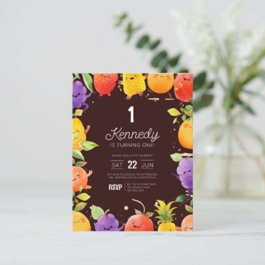 Cute Fruit Invitation Anniversaire (Debout devant)