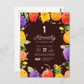 Cute Fruit Invitation Anniversaire (Devant / Derrière)