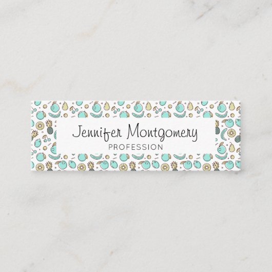 Cute Fruit Pattern Summery Thleed Mini Visitekaartje (Voorkant)