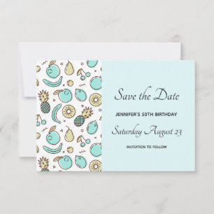 Cute Fruit Pattern Summery Thleed Save The Date