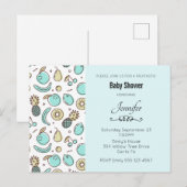Cute Fruit Pattern Summery Thmed Baby shower Uitnodiging Briefkaart (Voorkant / Achterkant)