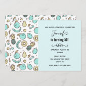 Cute Fruit Pattern Summery Thmed Birthday Kaart (Voorkant / Achterkant)