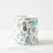 Cute Fruit Pattern Summery Thormy Monogram Koffiemok (Center)