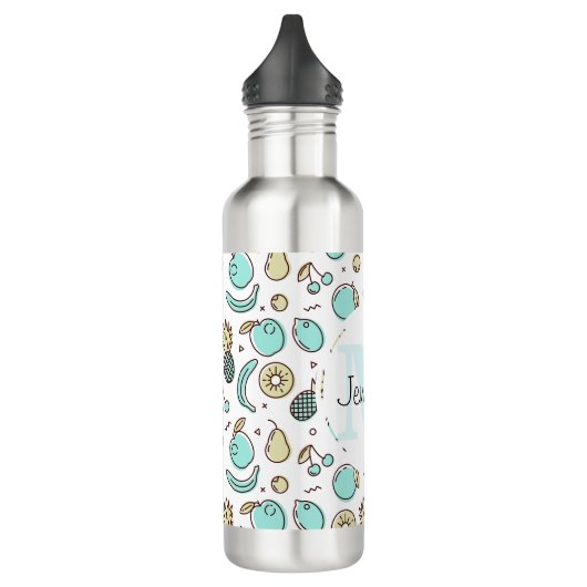 Cute Fruit Pattern Summery Thormy Monogram Waterfles (Links)