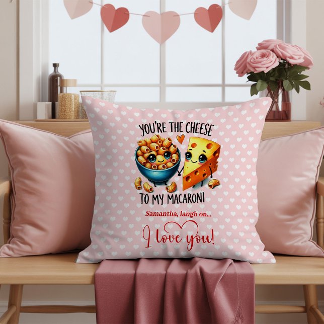 Cute Fruit Pun Custom Name Valentine Accent Pillow Kussen (Cute Fruit Pun Custom Name Valentine Accent Pillow

)