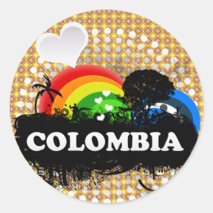 Cute Fruity Colombia Ronde Sticker