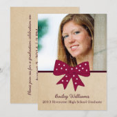 Cute Fuchsia Bow Invitation (Devant / Derrière)