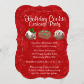 Cute Fudge Cookie Exchange Invitation de vacances (Devant / Derrière)