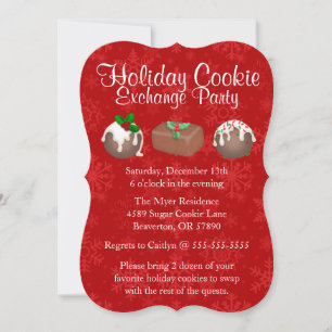 Cute Fudge Cookie Exchange Invitation de vacances