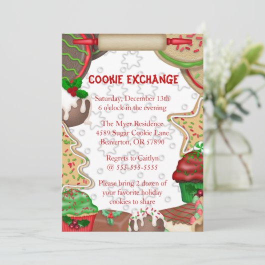 Cute Fudge & Sugar Cookie Exchange Invitation de v (Debout devant)