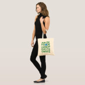 Cute Fun Alphabet Typography Blue Green Library Tote Bag (Voorkant (model))