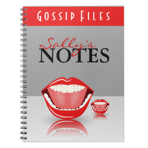 Cute Fun Big Mouth Gossip Files Spiral Notebook Notitieboek
