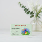 Cute Fun Bookworm Book Store Cartes de visite (Debout devant)