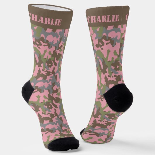 Cute Fun Camo - Woodland Pink Sokken (Gebogen)
