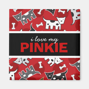 Cute Fun Cartoon Spotted Doggies Doggies Puppy Bot Magneet