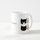 Cute Fun cats Kittens Aangepaste naam gepersonalis Koffiemok (Voorkant rechts)