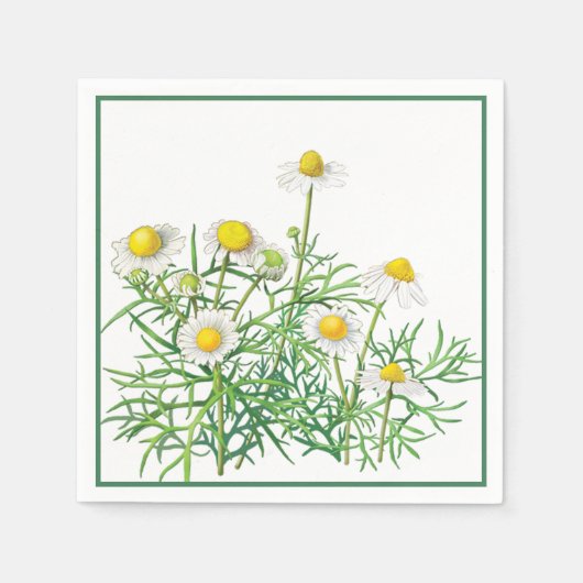 Cute Fun Chamomile Flowers Servet (Voorkant)